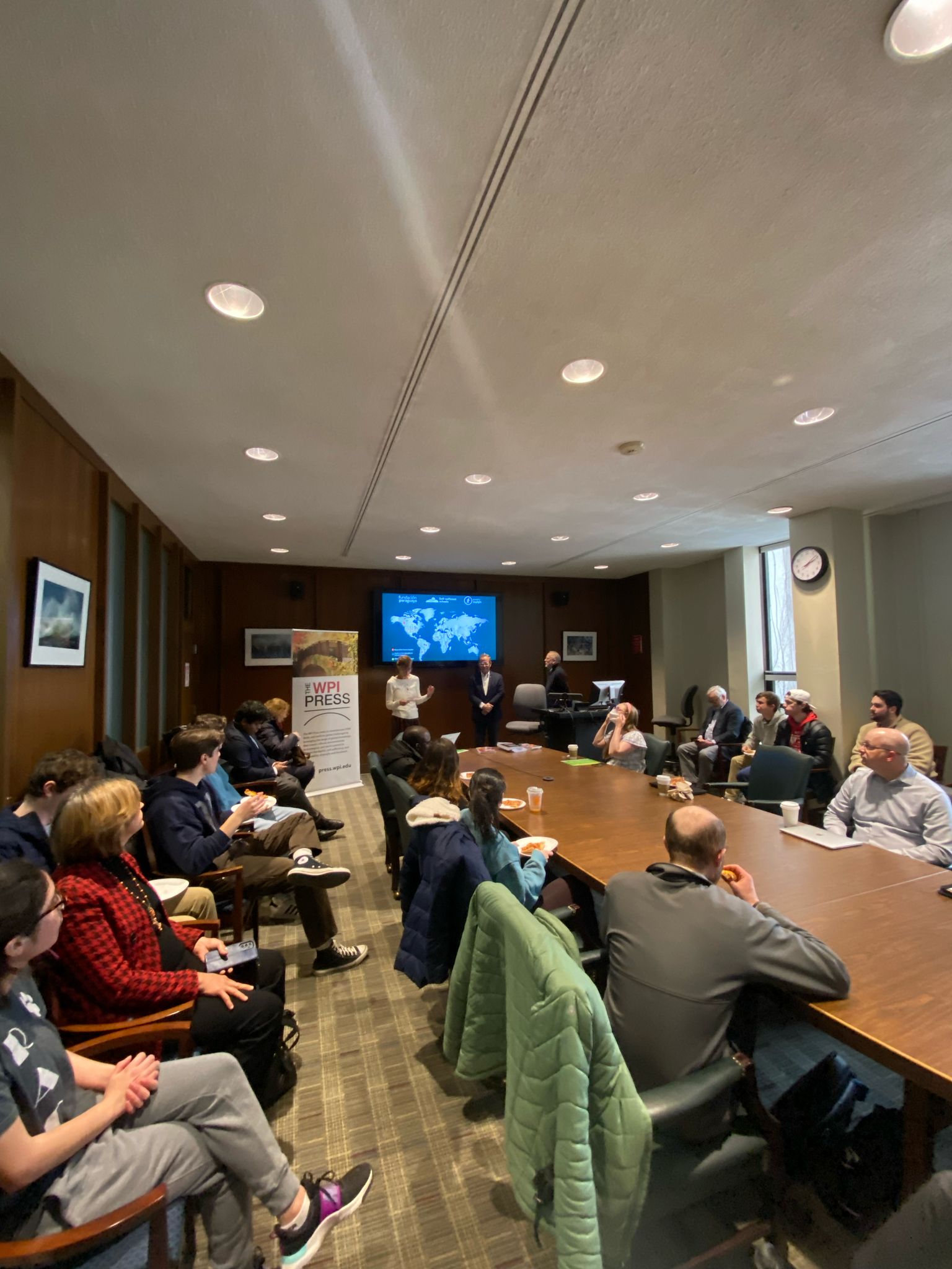 Martín Burt relaunches his book at Worcester Polytechnic Institute